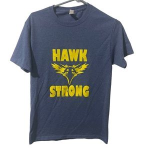 Jerzees Shirt Boys Small Blue Hawk Lightweight Casual Short Sleeve Crew Neck Tee